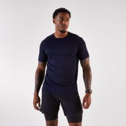 Koszulka do biegania w terenie męska Kiprun Run 500 Resist. Szare koszulki sportowe męskie KIPRUN, l, bez wzorów, z materiału, bez kołnierzyka, bez ramiączek, do biegania. Za 89.99 zł.