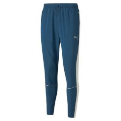 Puma Spodnie Run Tapered 52085865. Niebieskie szorty męskie Puma, m, bez wzorów, z dresówki. W wyprzedaży za 227.30 zł.