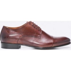 Domeno - Półbuty. Brązowe eleganckie półbuty Domeno, z materiału. W wyprzedaży za 299.90 zł.