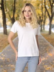 Koszulka - biały. Białe t-shirty damskie Sinsay, l, bez wzorów, bez kołnierzyka. Za 9.99 zł.