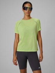 4F Koszulka do biegania szybkoschnąca damska - żółta XL. Żółte koszulki sportowe damskie 4f, l, bez wzorów, z dzianiny, bez kołnierzyka. Za 129.99 zł.