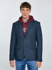 Marynarka męska z dodatkiem wełny granatowa Ares 403. Niebieskie marynarki męskie Big Star, bez wzorów, z jeansu, casualowe. Za 379.99 zł.
