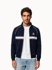 Bluza z pełnym zamkiem błyskawicznym Le Coq Sportif Tri. Niebieskie bluzy sportowe męskie le coq sportif, m, bez wzorów, z materiału, bez kaptura. Za 622.50 zł.