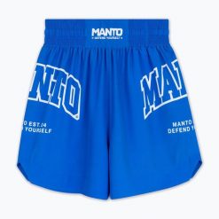 Spodenki bokserskie męskie MANTO Varsity. Niebieskie krótkie spodenki sportowe męskie Manto, m, bez wzorów, z materiału, na fitness i siłownię. Za 199.99 zł.