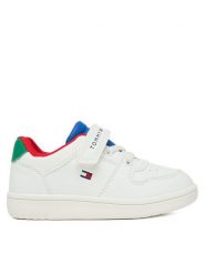 Tommy Hilfiger Sneakersy T1X9-34344-1355 M Biały. Białe buty sportowe chłopięce Tommy Hilfiger, bez wzorów, ze skóry, bez zapięcia. Za 329.99 zł.