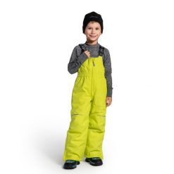 Spodnie narciarskie dziecięce z szelkami ocieplane Lemon Explore ZL4. Zielone spodnie materiałowe dla chłopców LEMON explore, bez wzorów, z poliesteru. Za 229.90 zł.