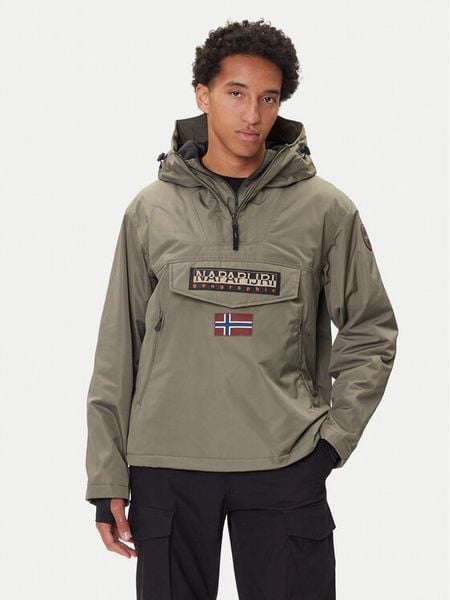 Napapijri Kurtka anorak Rainforest Next NP0A4IB9 Khaki Regular Fit. Brązowe kurtki męskie Napapijri, m, bez wzorów, z syntetyku, bez kaptura. Za 839.99 zł.