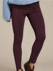 Legginsy z gumką w pasie - bordowy. Czerwone legginsy damskie Sinsay, l, bez wzorów. Za 39.99 zł.