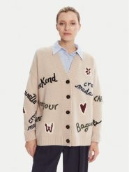 Weekend Max Mara Kardigan Belgio 2525346082 Beżowy Relaxed Fit. Brązowe kardigany damskie Weekend Max Mara, xl, bez wzorów, z wełny. Za 1,389.00 zł.