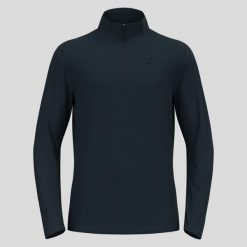 Bluza tech. męska Odlo Mid layer 1/2 zip BERRA. Niebieskie bluzki z długim rękawem męskie Odlo, m, bez wzorów, bez kołnierzyka. Za 479.69 zł.