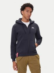 Alpha Industries Bluza Basic Zip 118342 Granatowy Regular Fit. Niebieskie bluzy męskie Alpha Industries, m, bez wzorów, z bawełny, bez kaptura. Za 249.99 zł.