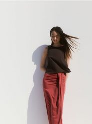 Spódnica maxi z modalem - miedziany. Brązowe spódnice damskie Reserved, l, bez wzorów, z dzianiny, maxi. W wyprzedaży za 69.99 zł.