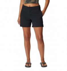 COLUMBIA Spodenki damskie Silver Ridge Utility Short black-10. Czarne szorty sportowe damskie Columbia, na lato, bez wzorów, z materiału, sportowe, trekkingowe. Za 116.45 zł.