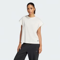 Koszulka Yoga. Białe koszulki sportowe damskie Adidas, xl, bez wzorów, z materiału, bez kołnierzyka, bez ramiączek, na fitness i siłownię, climacool (adidas). Za 159.00 zł.