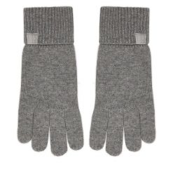 Rękawiczki Calvin Klein. Szare rękawiczki damskie Calvin Klein, bez wzorów, z dzianiny. Za 349.99 zł.