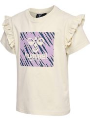 Koszulka dla dziewczynki Hummel Flowy Fuffle. Białe t-shirty i topy dla dziewczynek Hummel, bez wzorów, z bawełny, bez ramiączek. Za 122.50 zł.