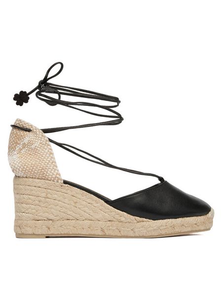 Castañer Espadryle Joyce/8ED/291 26078 Czarny. Czarne sandały damskie Castañer, bez wzorów, bez obcasa, bez zapięcia. Za 849.99 zł.