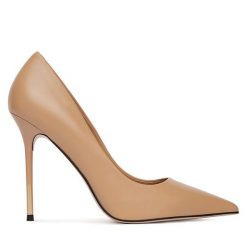 Szpilki Eva Minge. Brązowe szpilki damskie Eva Minge, bez wzorów, bez obcasa, bez zapięcia. Za 479.99 zł.