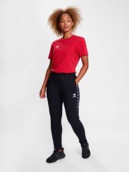 Koszulka damska Hummel Authentic. Czerwone koszulki sportowe damskie Hummel, l, bez wzorów, z bawełny, bez kołnierzyka, bez ramiączek, do piłki nożnej. Za 190.00 zł.