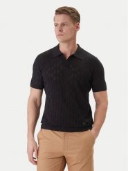 KARL LAGERFELD Polo 655005 562301 Czarny Slim Fit. Czarne koszulki polo męskie KARL LAGERFELD, m, bez wzorów, z bawełny, bez ramiączek. Za 589.99 zł.