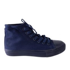Granatowe wysokie trampki Rafife niebieskie. Niebieskie trampki i tenisówki damskie bez wzorów, z gumy, eleganckie, bez zapięcia. Za 78.15 zł.