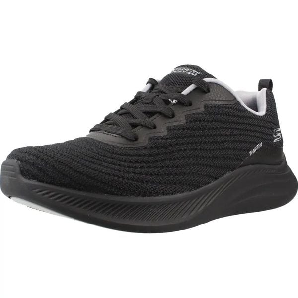 Buty SKECHERS BOBS FLEXMELLOW Czarny. Czarne obuwie sportowe damskie Skechers, bez wzorów, z tkaniny, na fitness i siłownię. Za 246.99 zł.