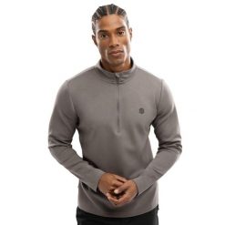 Męska bluza treningowa z suwakiem pod szyją Fitness Siroko Troop. Szare bluzy męskie SIROKO, l, bez wzorów, z materiału, bez kaptura. Za 149.00 zł.
