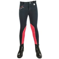 Spodnie do jazdy konnej dla dziewcząt o średniej przyczepności HKM My First HKM. Czerwone spodnie materiałowe dla dziewczynek HKM, bez wzorów, z materiału. Za 219.00 zł.