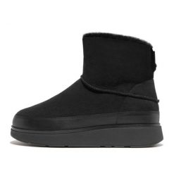 Buty FitFlop GEN-FF Mini Double-Faced Shearling Boots W GS6-090 czarne. Czarne śniegowce i trapery damskie z materiału. Za 720.14 zł.