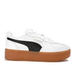 Buty damskie sportowe platformy skóra Puma PALERMO ELEVATA. Białe obuwie sportowe damskie Puma, bez wzorów, z jeansu, trekkingowe. Za 269.00 zł.