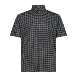 Koszula w kratę CMP. Brązowe koszule męskie CMP, xl, bez wzorów, ze skóry, klasyczne, bez kołnierzyka, bez ramiączek. Za 239.00 zł.