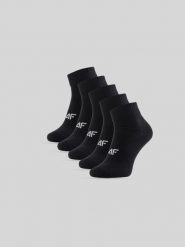 4F Skarpetki krótkie (5-pack) męskie - czarne 43-46. Czarne skarpety męskie 4f, bez wzorów, z bawełny. Za 59.99 zł.