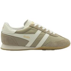 Damskie zamszowe buty sportowe Gola Sprinter. Białe obuwie sportowe damskie Gola, bez wzorów, z materiału, do biegania. Za 420.50 zł.