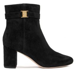 Botki LAUREN RALPH LAUREN. Czarne botki damskie Lauren Ralph Lauren, bez obcasa, na słupku, bez zapięcia. Za 1,019.00 zł.