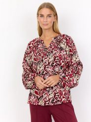 Soyaconcept® Bluzka - Vava Kobiety wiskoza czerwony|beżowy, XS. Brązowe bluzki damskie xs, bez wzorów, z wiskozy, bez kołnierzyka, bez ramiączek. Za 119.95 zł.