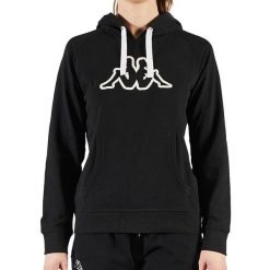 Kappa Damska Bluza Belle Slim Czarna. Czarne bluzy damskie Kappa, xs, bez wzorów, z bawełny, z kapturem. Za 249.60 zł.
