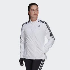 Kurtka damska adidas Marathon 3-Bandes. Białe kurtki damskie Adidas, xs, bez wzorów, z materiału, bez kaptura. Za 279.00 zł.