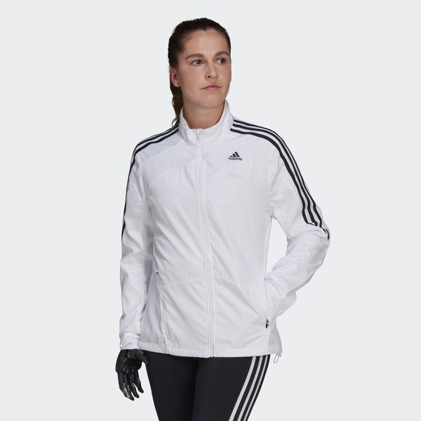 Kurtka damska adidas Marathon 3-Bandes. Białe kurtki damskie Adidas, xs, bez wzorów, z materiału, bez kaptura, do biegania. Za 279.00 zł.