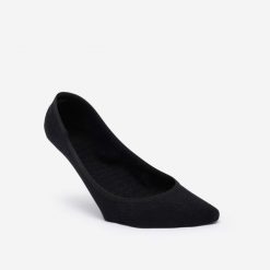 Skarpety balerinki x2. Czarne baleriny damskie Decathlon, bez wzorów, z bawełny, bez obcasa. W wyprzedaży za 19.99 zł.