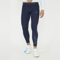 Termoaktywne legginsy treningowe IRONBOY LEG. Niebieskie bielizna termoaktywna damska Legea, bez wzorów, bez ramiączek. Za 88.00 zł.