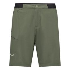 Spodenki turystyczne cargo Salewa Pedroc 4. Zielone szorty męskie Salewa, l, bez wzorów, z softshellu. Za 386.50 zł.