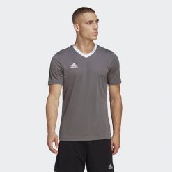 Entrada 22 Jersey. Szare koszulki sportowe męskie Adidas, l, bez wzorów, z jersey, bez kołnierzyka, bez ramiączek, do piłki nożnej. Za 55.99 zł.
