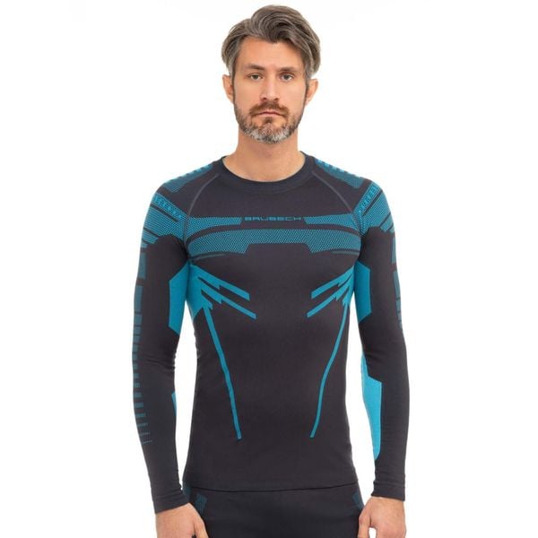 Bluza termoaktywna Męska Brubeck DRY. Niebieskie bluzy męskie Brubeck, m, bez wzorów, z poliamidu, bez kaptura, do biegania. Za 134.99 zł.