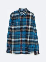 Koszula męska flanelowa w kratę niebieska Fileso 401. Niebieskie koszule męskie Big Star, na jesień, l, bez wzorów, z bawełny, eleganckie, bez kołnierzyka, bez ramiączek. W wyprzedaży za 179.99 zł.