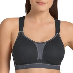 Stanik do biegania dynamiX star Racerback z wysoki poziomem podtrzymywania. Czarne biustonosze ANITA ACTIVE, bez wzorów, z elastanu. Za 363.00 zł.