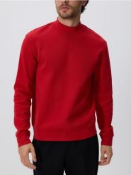 Bluza ze stójką - czerwony. Czerwone bluzy męskie Reserved, l, bez wzorów, z bawełny, bez kaptura. Za 99.99 zł.