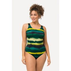 Damskie Kostium kąpielowy paski batikowe bez miękkich miseczek okrągły dekolt. Zielone kostiumy jednoczęściowe damskie Ulla Popken, plus size, bez wzorów, z elastanu, sportowe, plus size. Za 199.99 zł.
