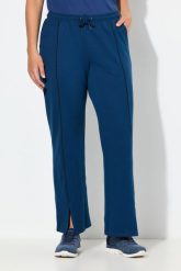 Damskie Spodnie dresowe lamówki proste nogawki elastyczny pas. Czarne spodnie dresowe damskie Ulla Popken, plus size, bez wzorów, z bawełny. Za 199.99 zł.