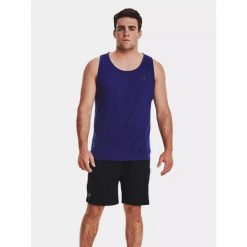 Koszulka męska tank top UNDER ARMOUR 1328704 bez rękawów. Niebieskie t-shirty męskie Under Armour, l, bez wzorów, bez kołnierzyka. Za 112.99 zł.