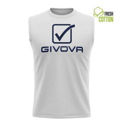 Givova tank top bawełniany z dużym logo sponsora. Białe t-shirty męskie Givova, na lato, m, bez wzorów, z bawełny, klasyczne, bez kołnierzyka. Za 60.95 zł.